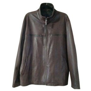 Daniel Cremieux Brown Soft Lamb Skin Leather Casual Bomber Jacket ~ Size XL